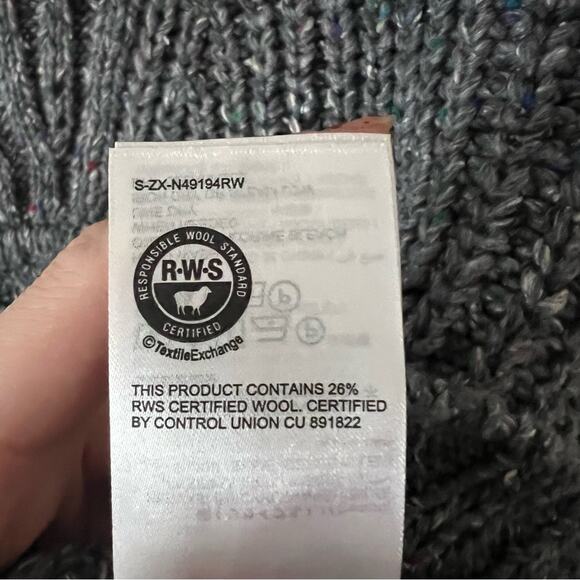 Prana Laurel Creek Quarter Zip Cable Sweater in Speckled Charcoal - Picture 10 of 11